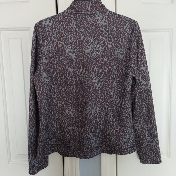 Tommy Hilfiger Animal Print Military Style Open Front Jacket Blazer M - Picture 4 of 11